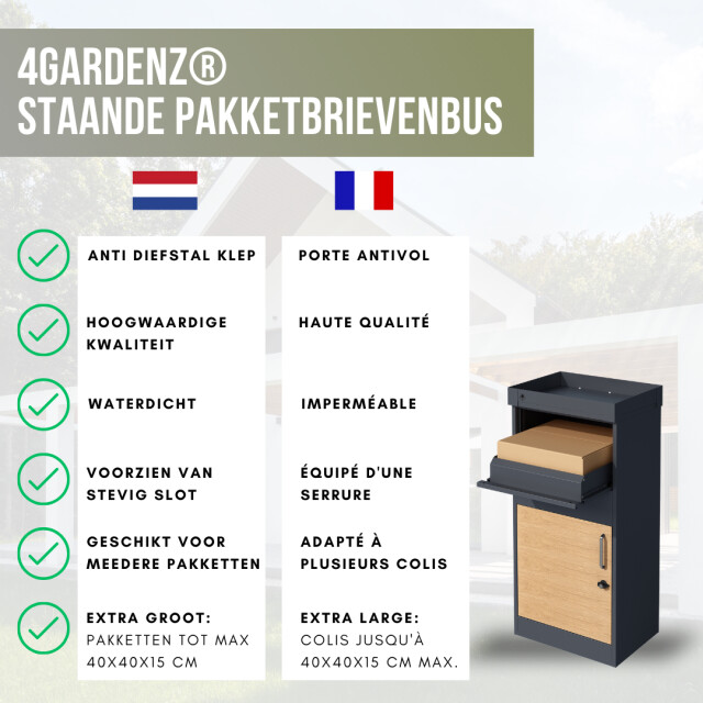 4gardenz ® staande pakketbrievenbus xxl met slot pakketbox extra groot 3047767 large