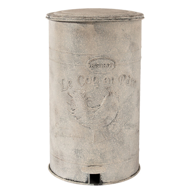 Clayre & Eef Clayre & eef pedaalemmer 12000 ml ijzer rond kip prullenbak 1090708 large