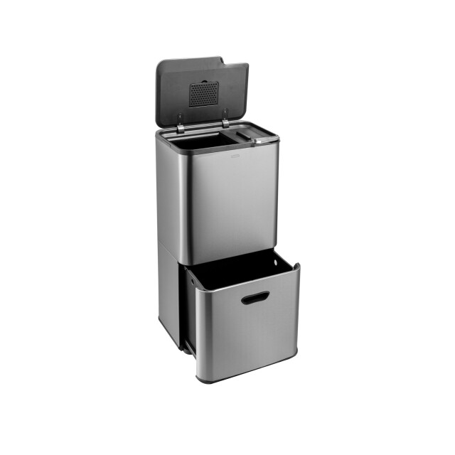 Luzzo ® kansas push prullenbak 63 liter afvalscheiding 4 vakken afval scheiden 3047895 large