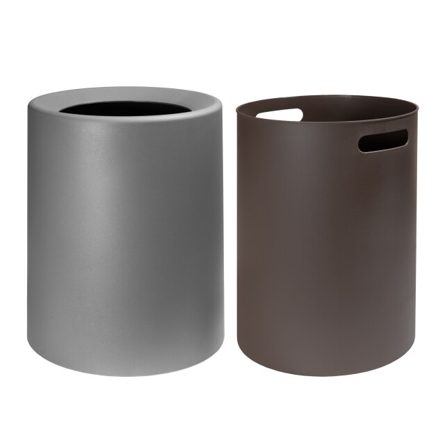 QUVIO Prullenbak plastic met binnenemmer 12 l donker 1395364 large