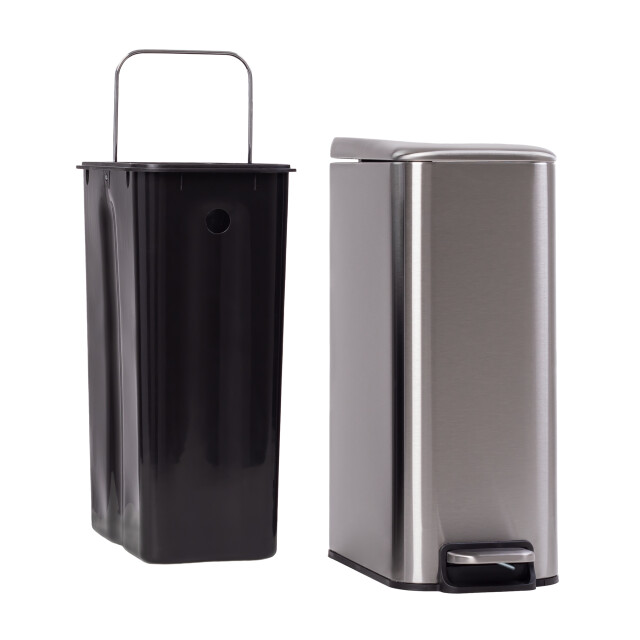 QUVIO Prullenbak 8l metaal - 2596034 large