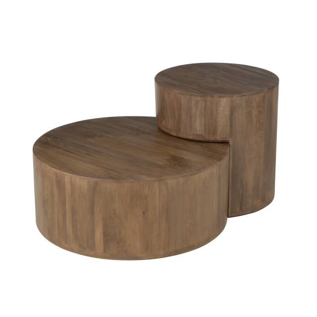 J-Line set van 2 bijzettafels toge mango hout 75x75x30cm 2999556 large