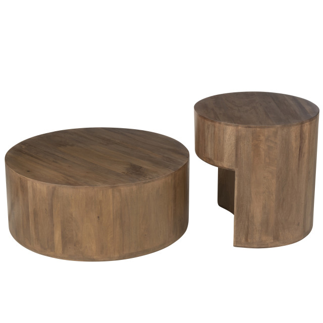 J-Line set van 2 bijzettafels toge mango hout 75x75x30cm 2999556 large