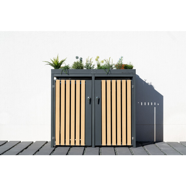 Westmann Containerombouw planta 2x240 ltr metalen vuilnisbak ombouw met 3047969 large