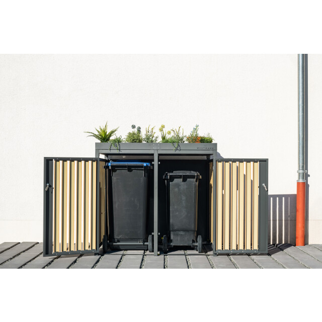 Westmann Containerombouw planta 2x240 ltr metalen vuilnisbak ombouw met 3047969 large