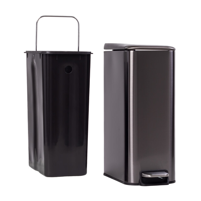 QUVIO Prullenbak 8l metaal - 2596035 large