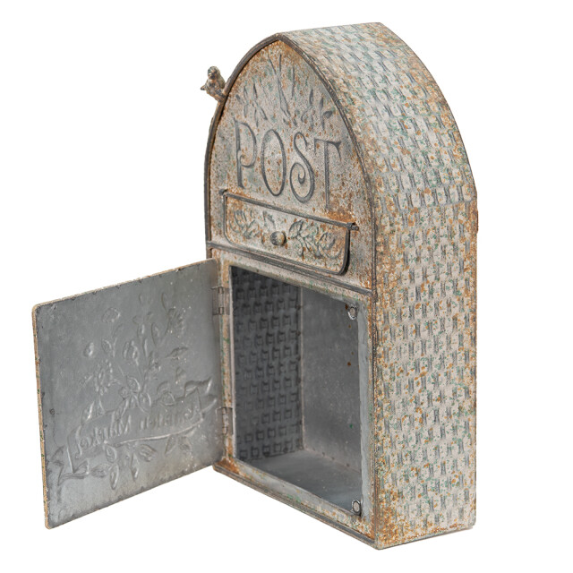 Clayre & Eef Clayre & eef brievenbus 25x10x40 cm groen metaal post wandbrievenbus 1978895 large