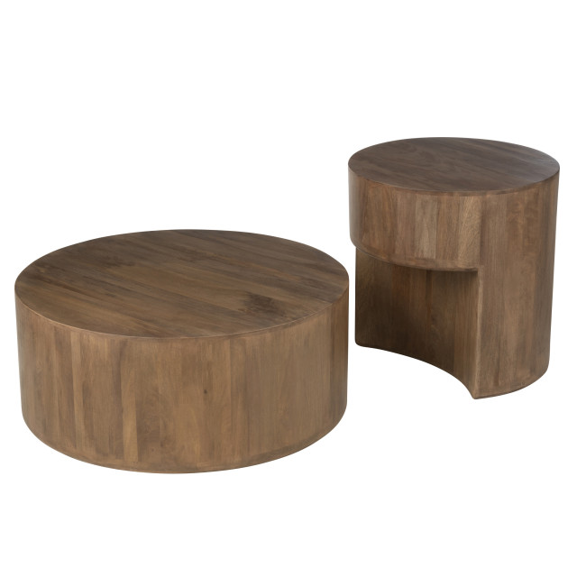 J-Line set van 2 bijzettafels toge mango hout 75x75x30cm 2999556 large