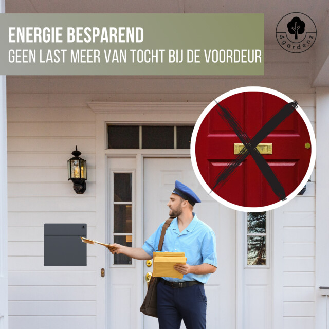 4gardenz ® wandbrievenbus brievenbus staal veilig slot met twee sleutels - 3047837 large