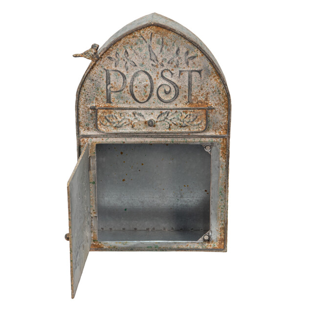 Clayre & Eef Clayre & eef brievenbus 25x10x40 cm groen metaal post wandbrievenbus 1978895 large
