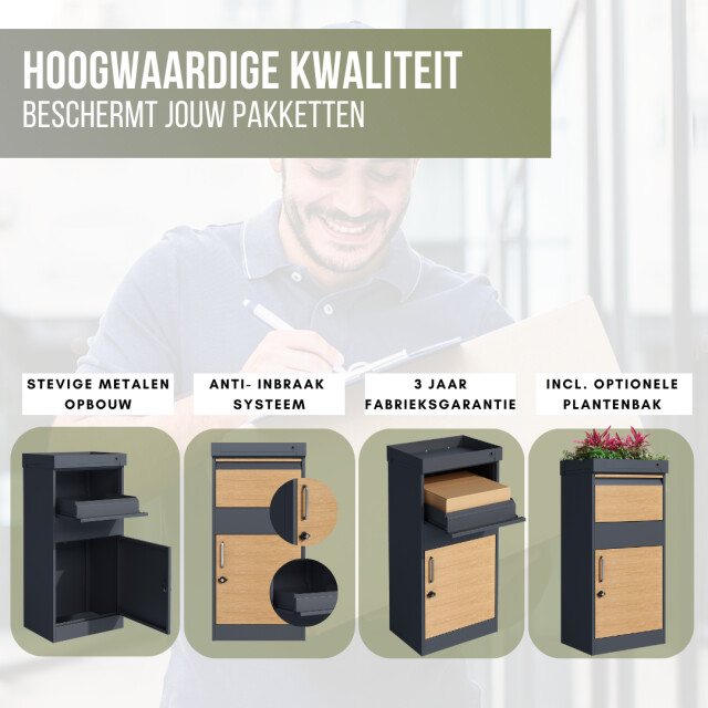 4gardenz ® staande pakketbrievenbus xxl met slot pakketbox extra groot 3047767 large