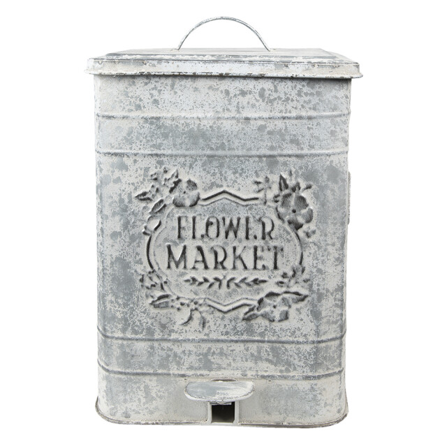 Clayre & Eef Clayre & eef pedaalemmer 26x26x36 cm metaal bloemen flower market 1867220 large