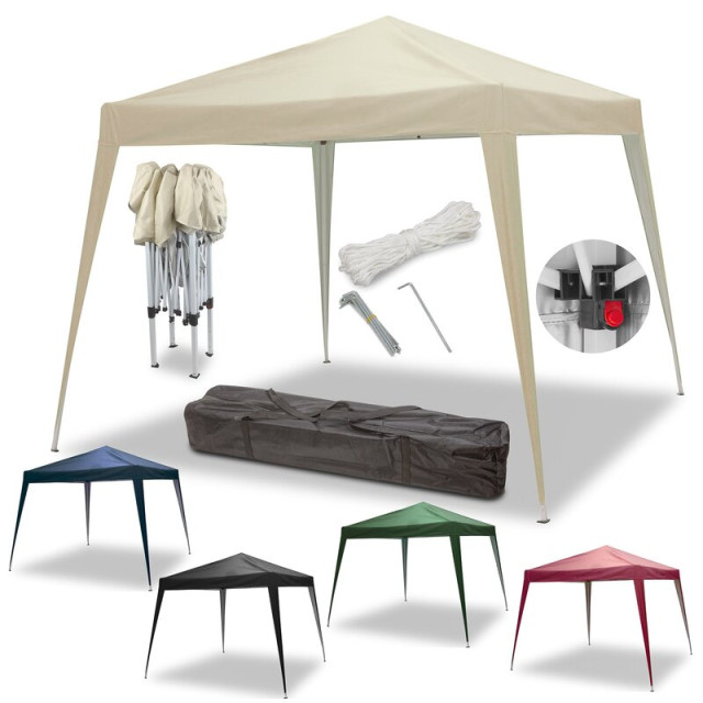 Hanse® Partytent opvouwbaar / vouwtent paviljoen 330x330 cm bordeaux 3047712 large