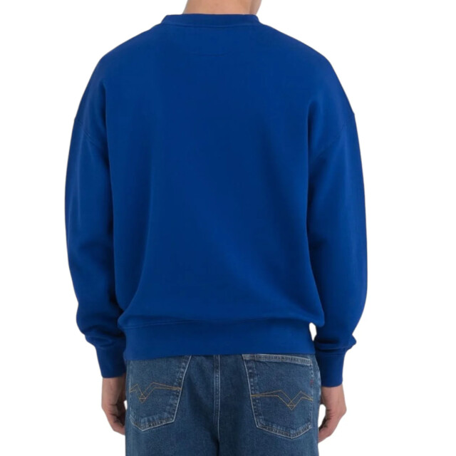 Replay Cotton fleece trui heren Replay Blauw UNISEX 9ZERO1 Trui large