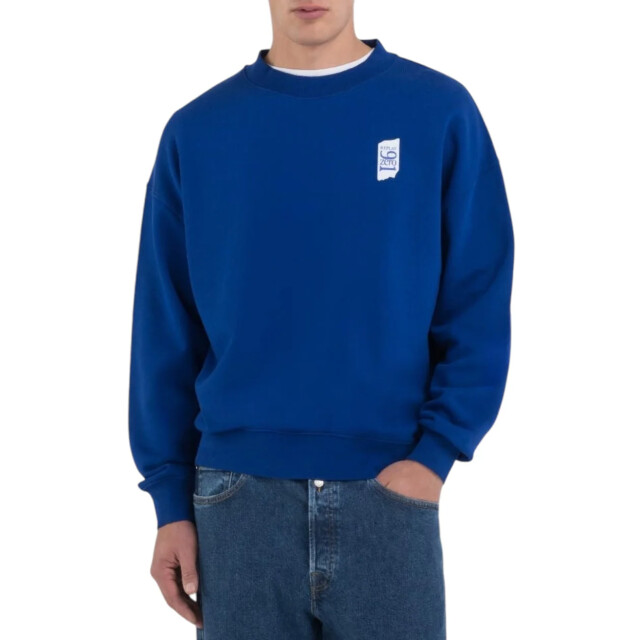 Replay Cotton fleece trui heren Replay Blauw UNISEX 9ZERO1 Trui large
