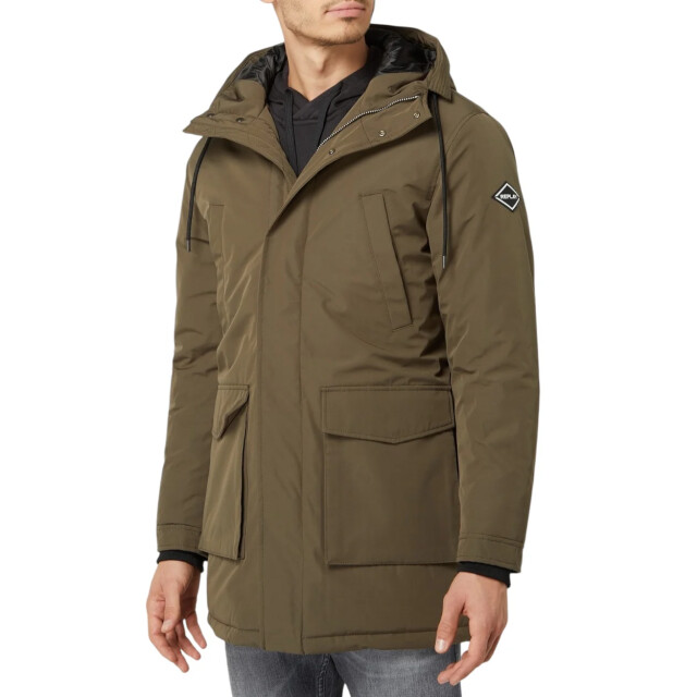 Replay Parka jas heren Replay Olijfgroen Parka Met Wattering large