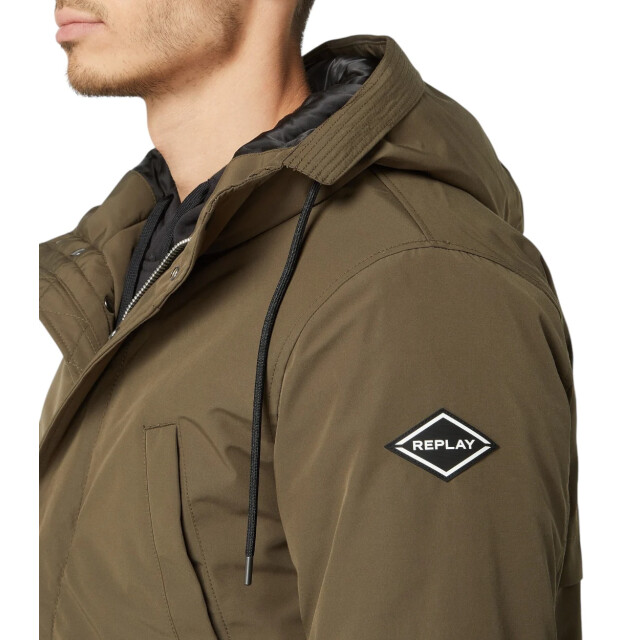 Replay Parka jas heren Replay Olijfgroen Parka Met Wattering large