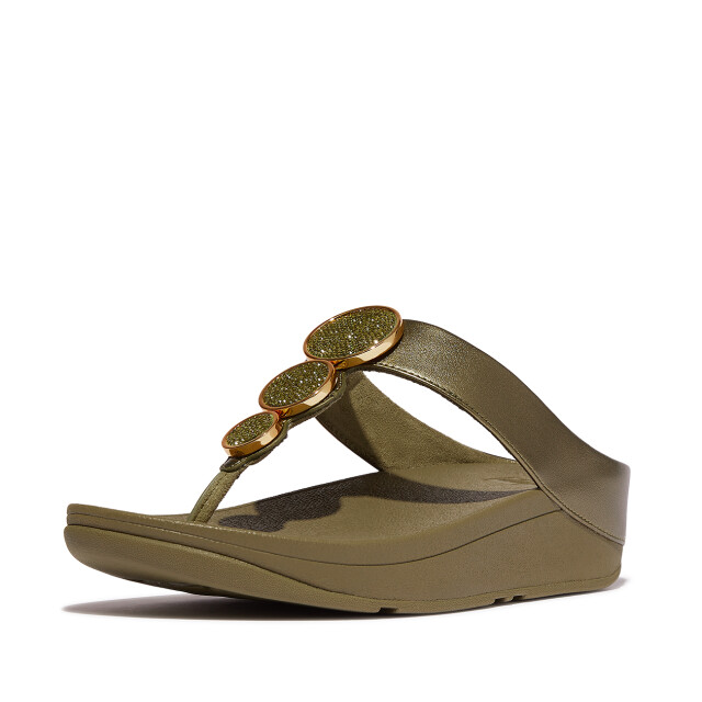 FitFlop Halo bead-circle metallic toe-post sandals HJ1 large