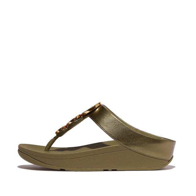FitFlop Halo bead-circle metallic toe-post sandals HJ1 large