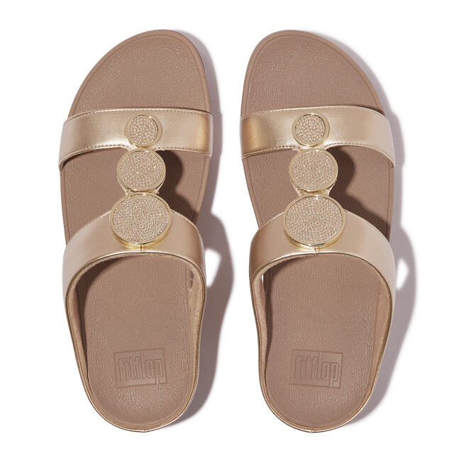 FitFlop Halo bead-circle metallic h-bar slides HJ2 large