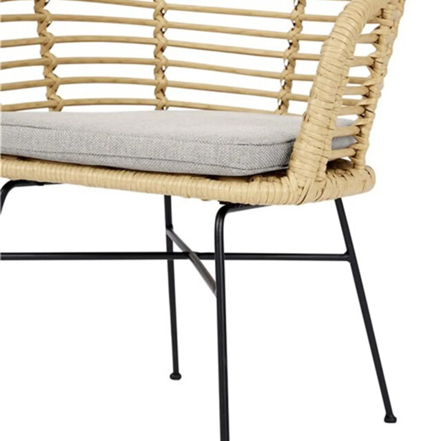 Lisomme Dax rotan tuinstoel naturel met kussen 2028640 large