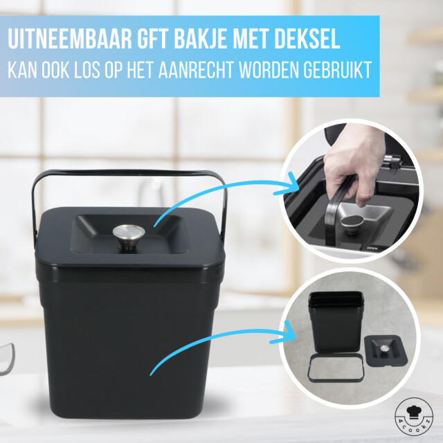 4cookz ® smart waste black m afvalscheiding prullenbak met sensor 72 l 3047750 large