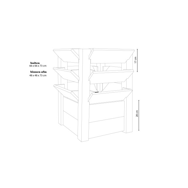 Westmann Verhoogde plantenbak premium l 66x66x73 cm 3047650 large