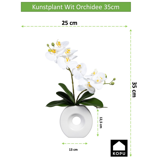 Kopu ® kunstbloem te orchidee 35 cm in mooie te vaas phalenopsis 2612713 large