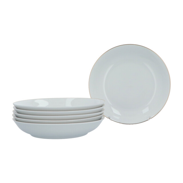 Luzzo ® classic serviesset 6 persoons 18 dlg porselein met gouden rand 3047570 large