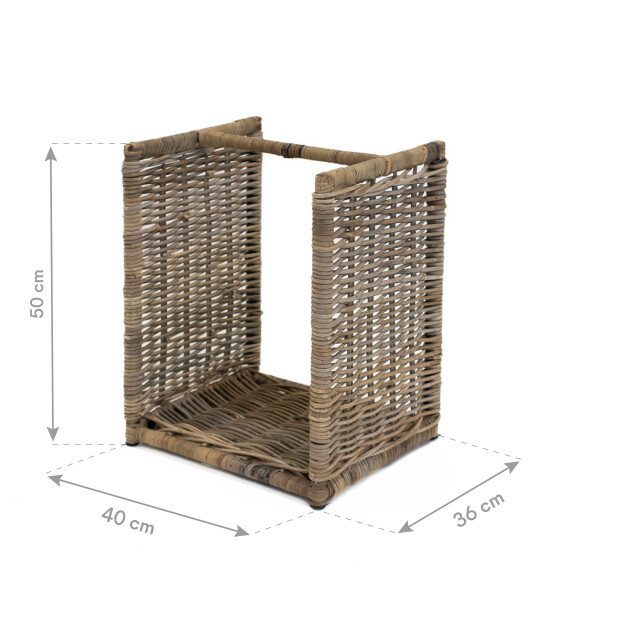 Westmann Rotan haardhout houtmand costa 40x36x50 cm 3048370 large