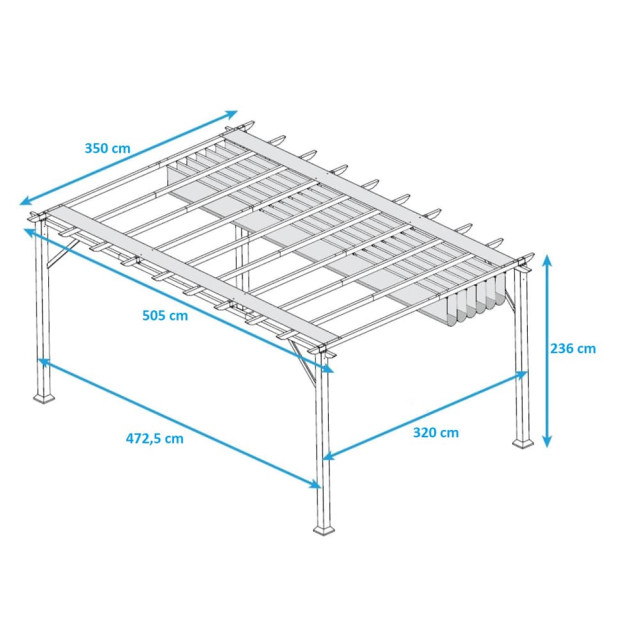 Paragon Outdoor Aluminium paviljoen florence 1116 350x505x236 cm donker 3064347 large