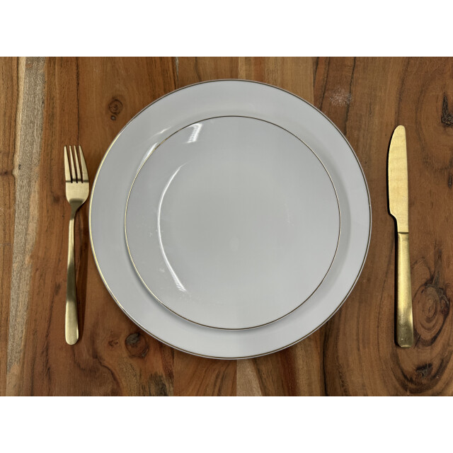 Luzzo ® classic serviesset 6 persoons 18 dlg porselein met gouden rand 3047570 large
