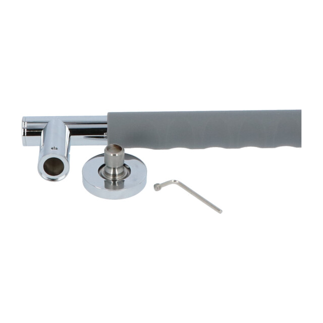 Luzzo ® fisso soft handgreep badkamer/toiletgreep 45 cm chroom/grijs - 3048850 large
