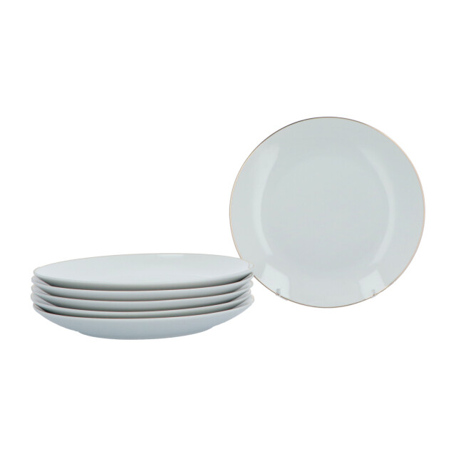 Luzzo ® classic serviesset 6 persoons 18 dlg porselein met gouden rand 3047570 large
