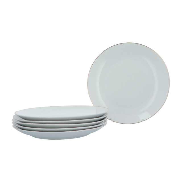 Luzzo ® classic serviesset 6 persoons 18 dlg porselein met gouden rand 3047570 large
