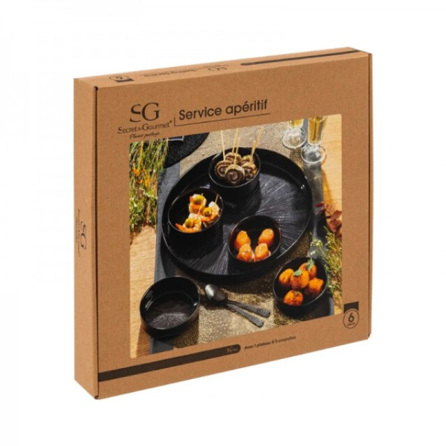 Secret de Gourmet Tapas-set astra glazen serveerschaal 6-delig 34x5 cm - 3047850 large