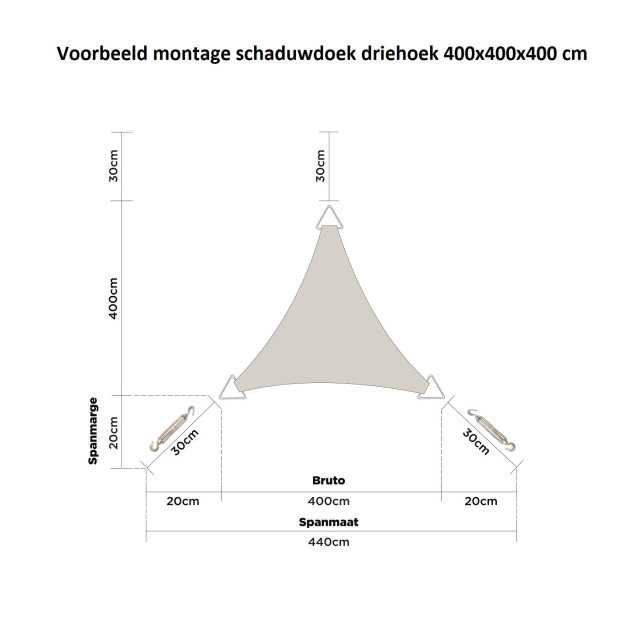 Hanse® Schaduwdoek driehoek gelijkbenig waterdoorlatend 5x7x7 m 3048708 large