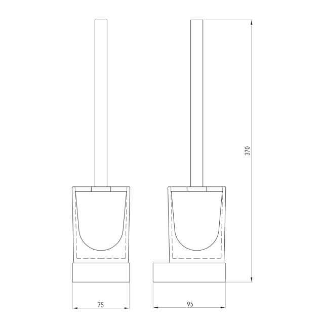 Luzzo ® piazzo messing toiletborstel met wand houder - 3059363 large