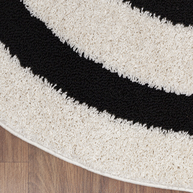 Muratap Luxus shaggy plus hoogpolig vloerkleed modern geometrisch design /zwart 3046069 large