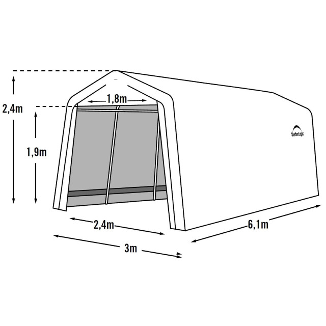 ShelterLogic Tentgarage sl62741 18,3m² 610x300x240 cm 3056970 large