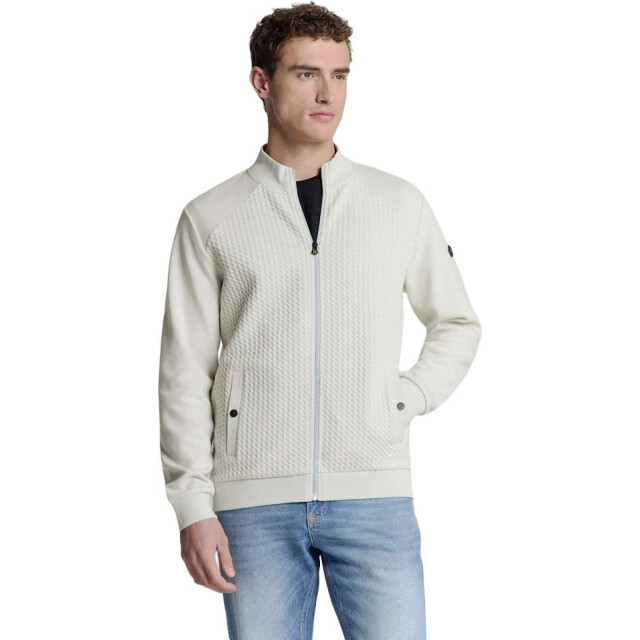 No Excess Sweater full zipper jacquard mix chalk 27100118-017 large