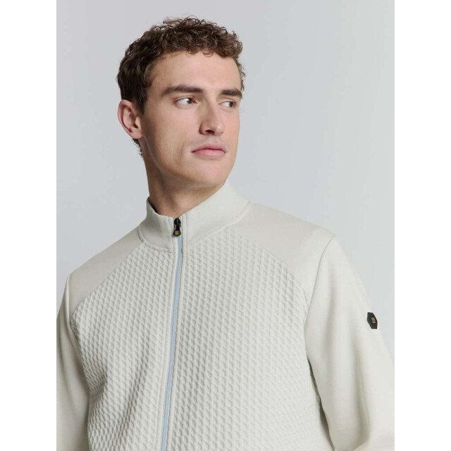 No Excess Sweater full zipper jacquard mix chalk 27100118-017 large
