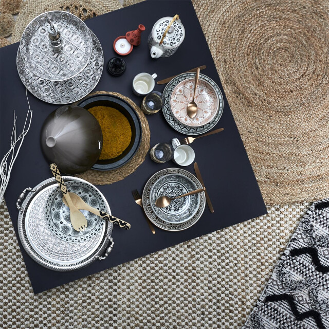 4goodz Vloerkleed jute naturel met motief rond Ø 90 cm - 3048888 large