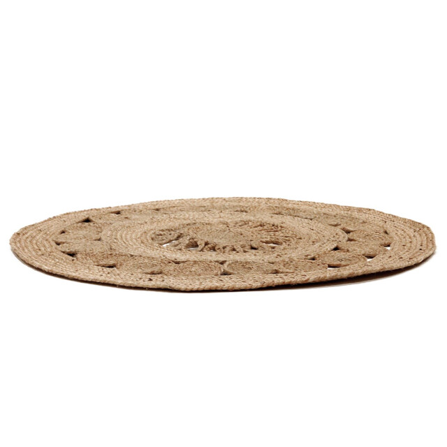 4goodz Vloerkleed jute naturel met motief rond Ø 90 cm - 3048888 large