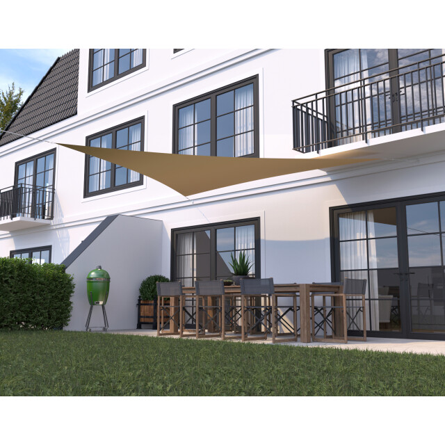 Hanse® Schaduwdoek driehoek gelijkbenig waterafstotend 3,5x3,5x4,95 m creme 3196357 large