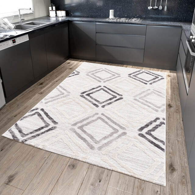 Muratap Evra burano modern vloerkleed laagpolig tapijt creme- 160x220 cm 3046223 large
