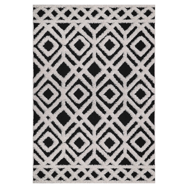 Muratap Luxus shaggy plus hoogpolig vloerkleed hoog laag design creme/ - 3046081 large