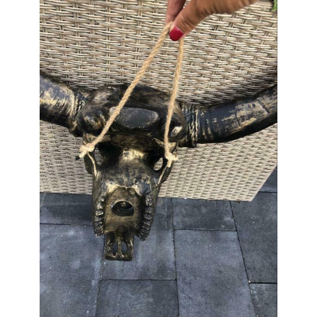 Vtw Living Buffel schedel skull bedrukt skull voor aan de muur dierenhoofd schedel 3058785 large