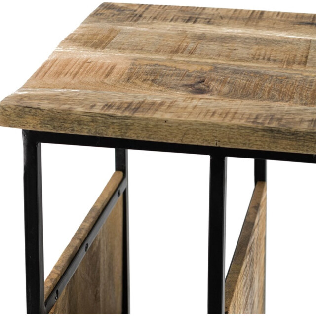 Vtw Living Bijzettafel met magazinehouder van mangohout bijzettafels laptoptafel - 3057045 large