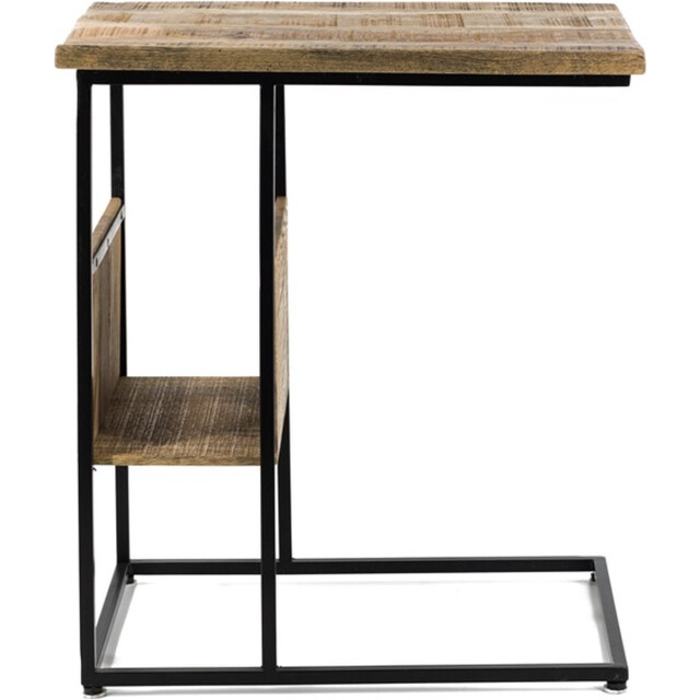 Vtw Living Bijzettafel met magazinehouder van mangohout bijzettafels laptoptafel - 3057045 large